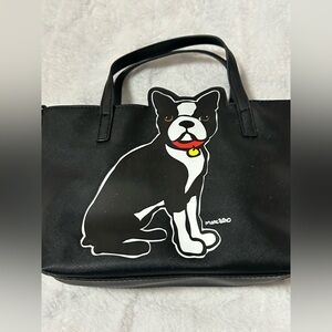 Marc Tetro Black French bulldog Tote purse shoulder bag